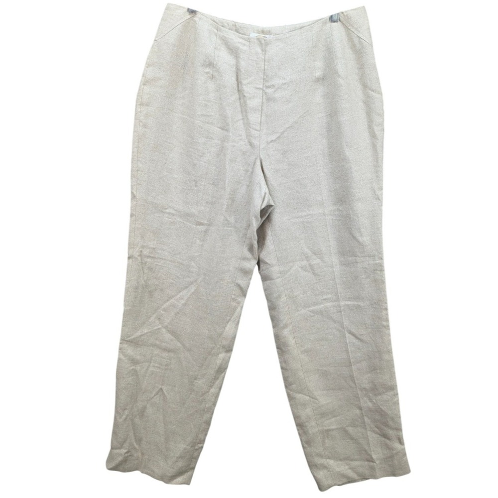 Talbots Pants Women's Size 12W Straight Leg Linen High Rise Preppy Classic NWT